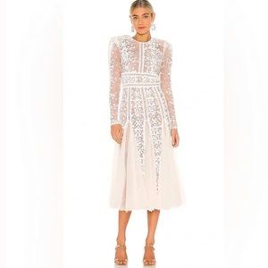 Bronx and Banco Megan Bridal Midi Dress in White
